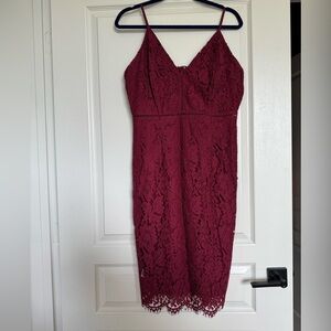 Red lace cocktail dress, size XL